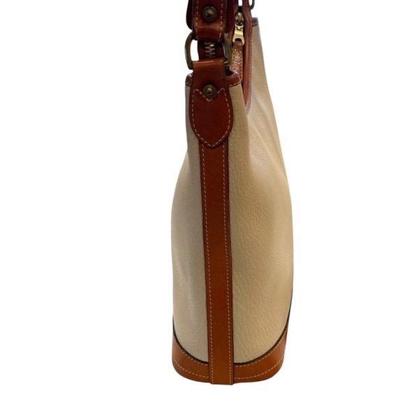 Dooney & Bourke VINTAGE Hobo Bone Brown Pebbled Leather Bag Shoulder Crossbody - Picture 7 of 13